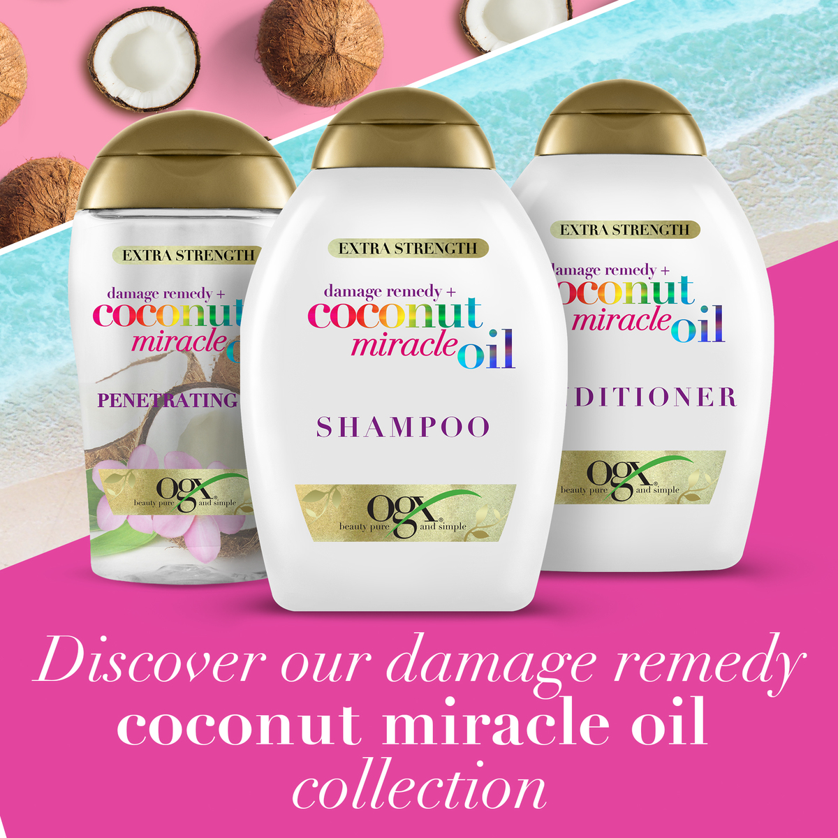 OGX Shampoo Damage Remedy + Coconut Miracle Oil 385 ml