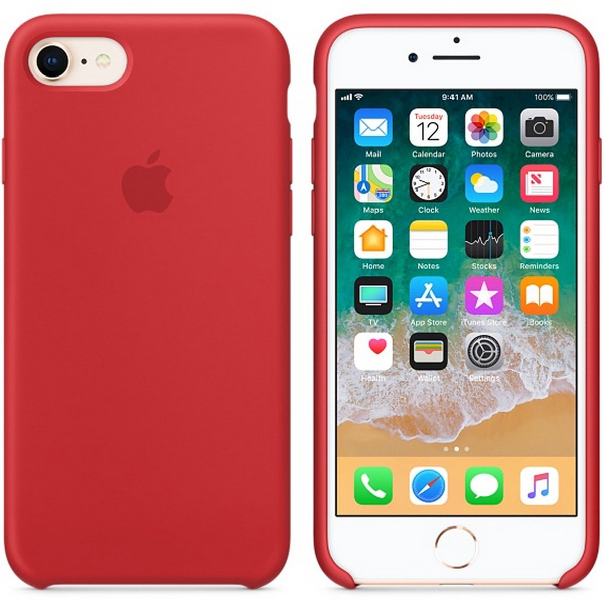 Apple iPhone 8 Silicone Case Red