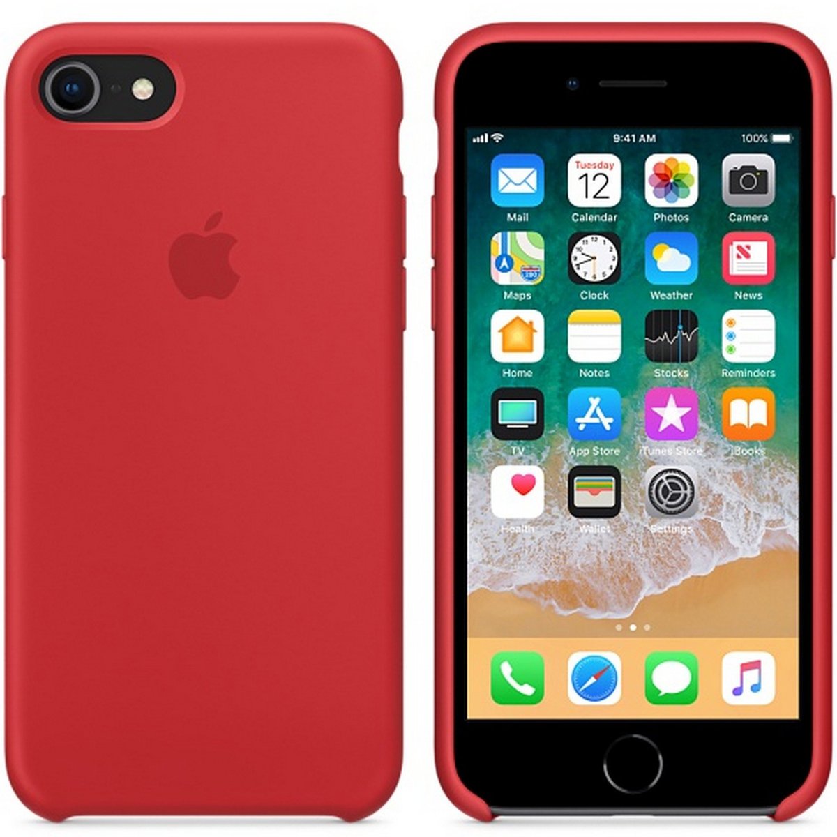 Apple iPhone 8 Silicone Case Red