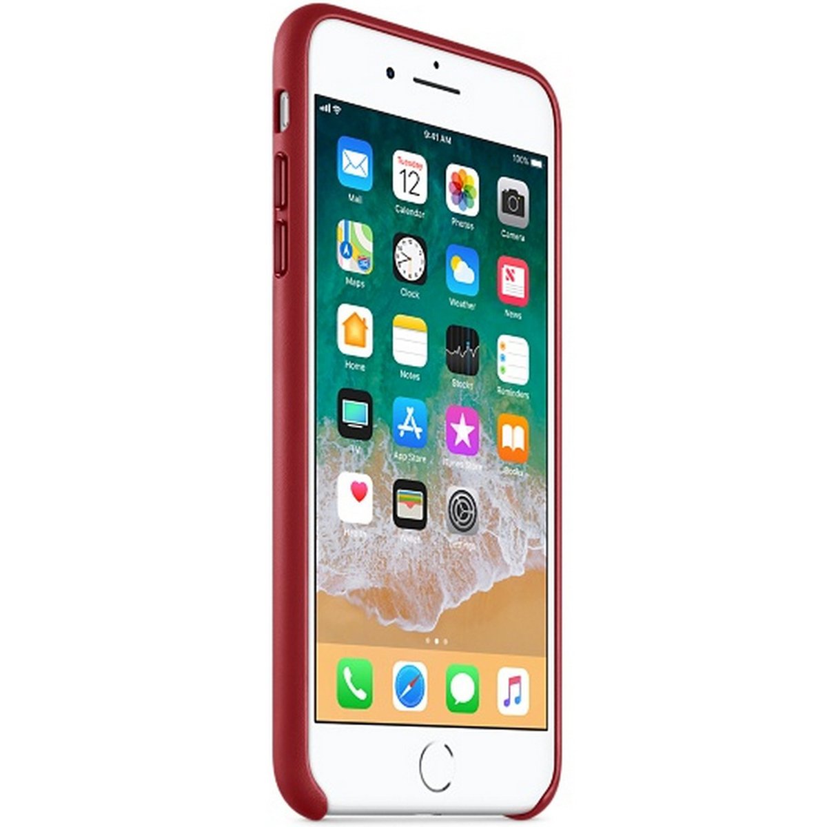 Apple iPhone 8 Plus Leather Case Red