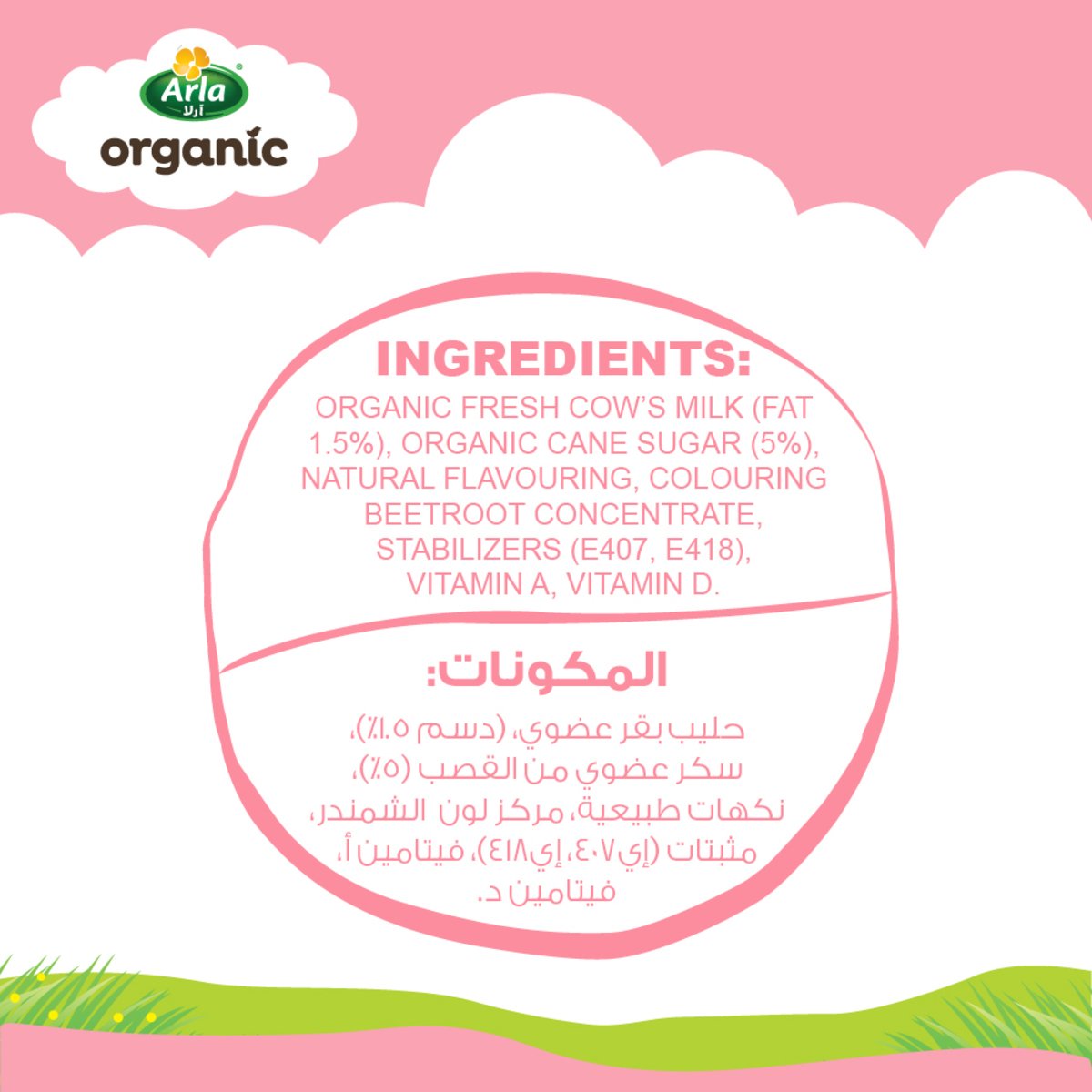 Arla Organic Milk Strawberry Flavor 200 ml