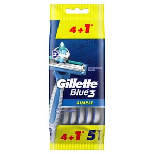 Gillette Blue Simple 3 Men's Disposable Razors 5 pcs