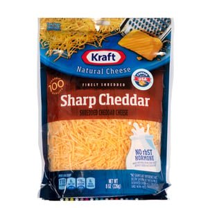 Kraft Finely Shredded Sharp Cheddar Cheese 226 g