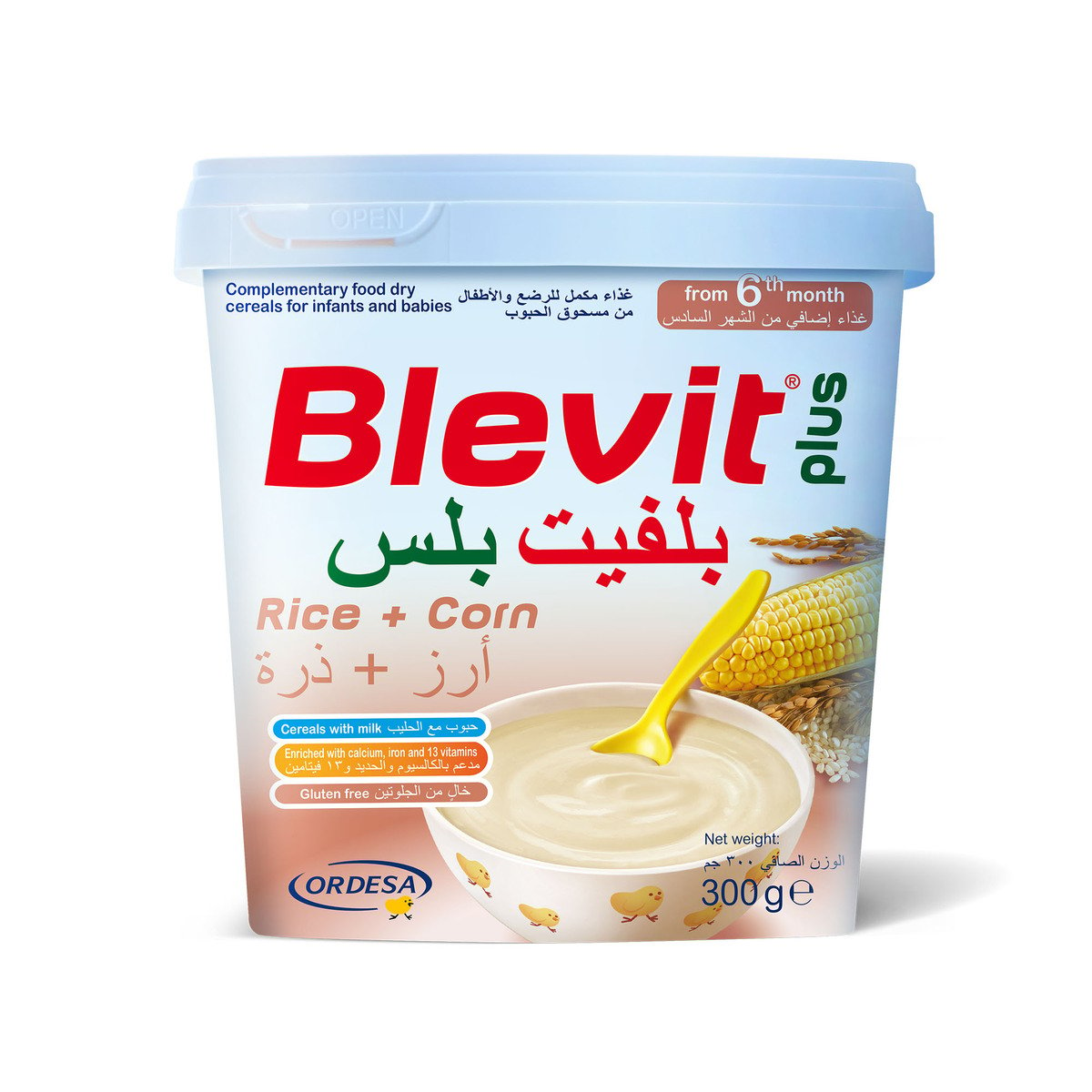 Blevit Plus Baby Food Cereals Rice + Corn 300g