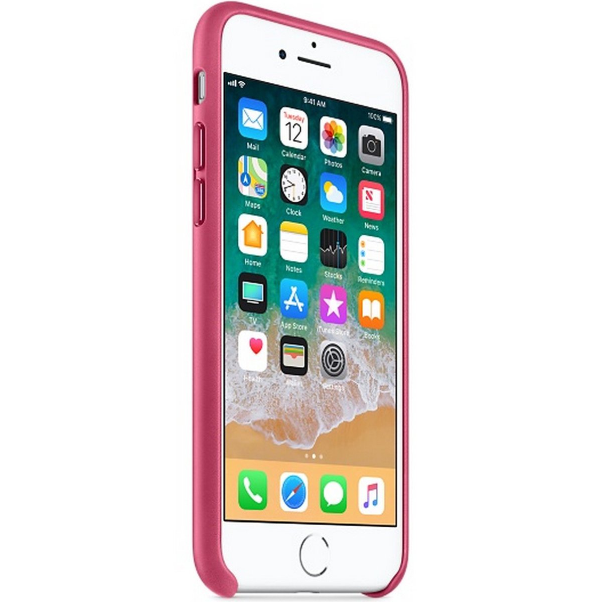 Apple iPhone 8 Leather Case Pink Fuchsia