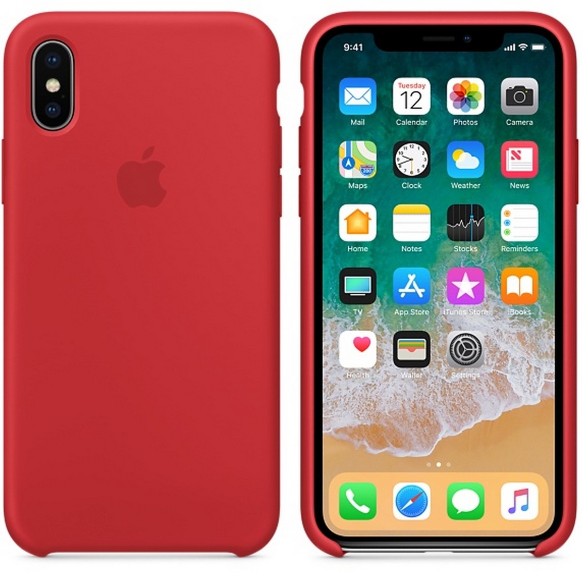Apple iPhone X Silicone Case Red