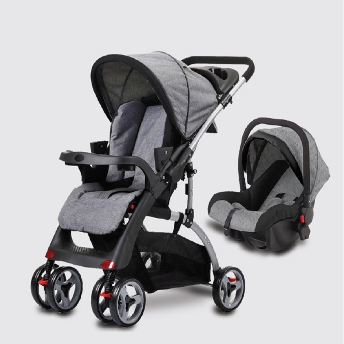 Mom N Bebe Stroller With Car Seat C18F1 Assorted Color