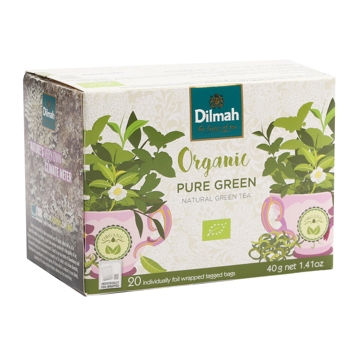 Dilmah Organic Pure Green Tea 20 Bags 40 g