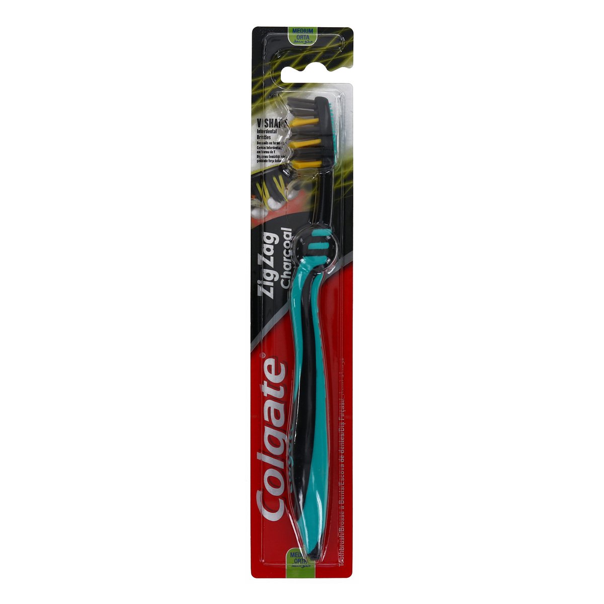 Colgate Toothbrush Zig Zag Charcoal Medium Assorted Colours 1pc