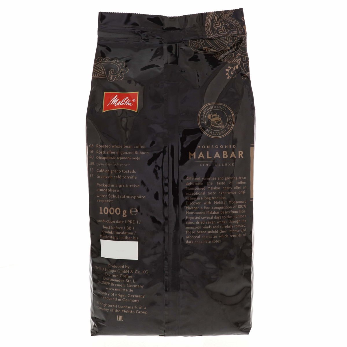 Melitta Monsooned Malabar Roasted Whole Bean Coffee 1 kg