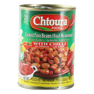 Chtoura Foods Cooked Fava Beans with Chilli 400g