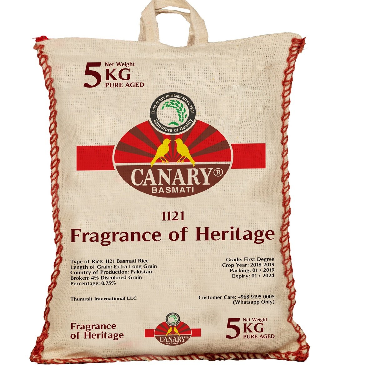 Canary Basmati Rice 1121 5kg