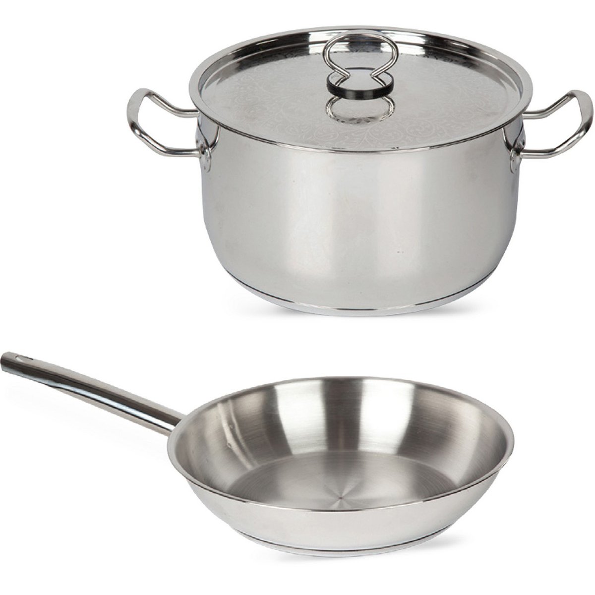 JB Stainless Steel Dutch Oven with Lid 26cm + Fry Pan 26cm