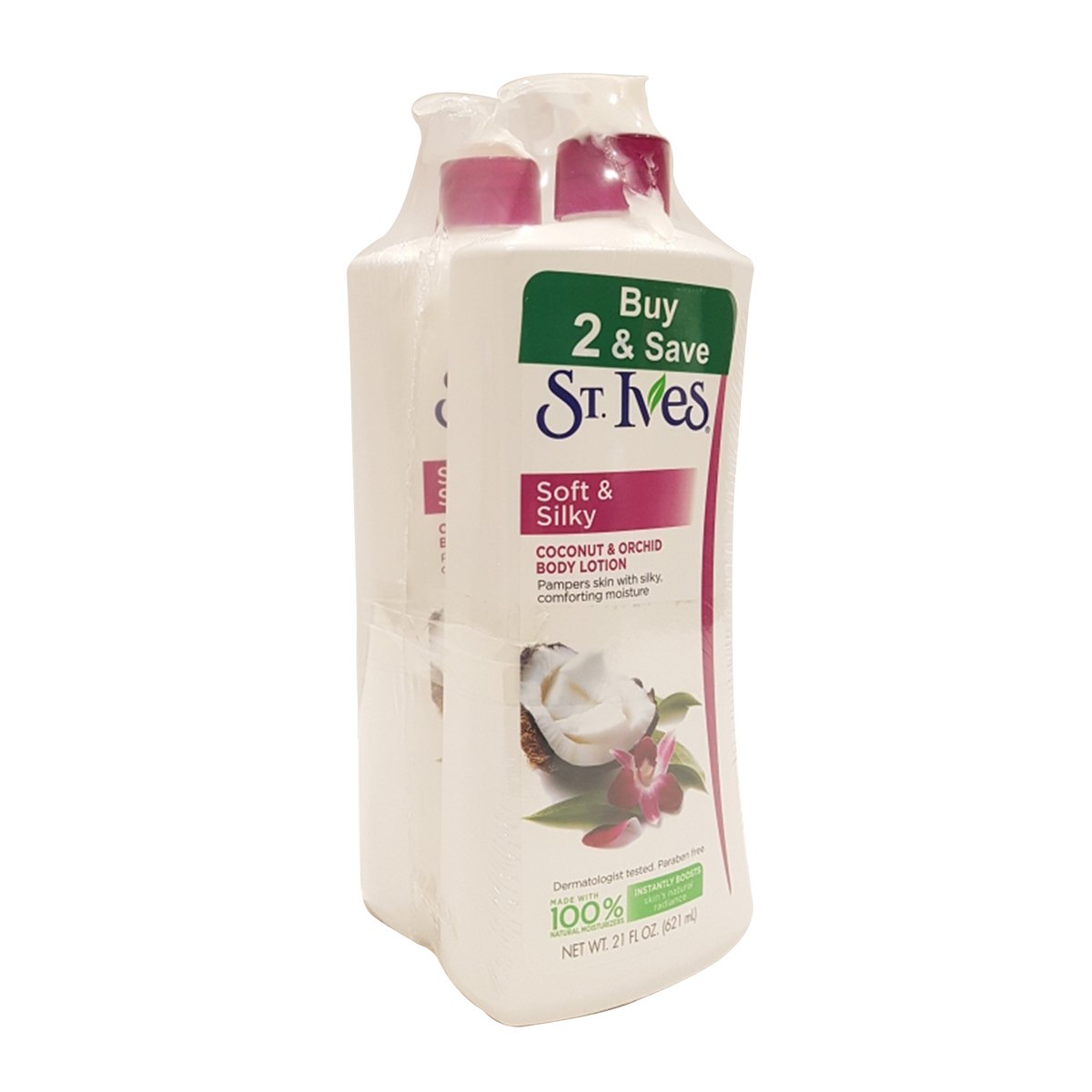 St.Ives Soft & Silky Coconut & Orchid Body Lotion 2 x 621ml