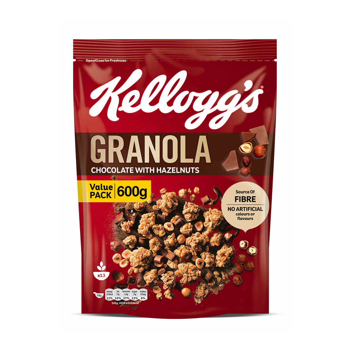 Kellogg's Granola Chocolate With Hazelnuts 600 g