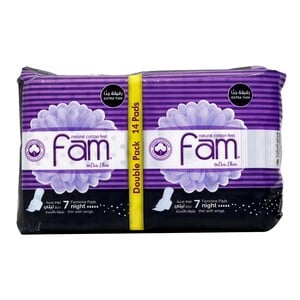Fam Pads Night With Wings Extra Thin 14pcs