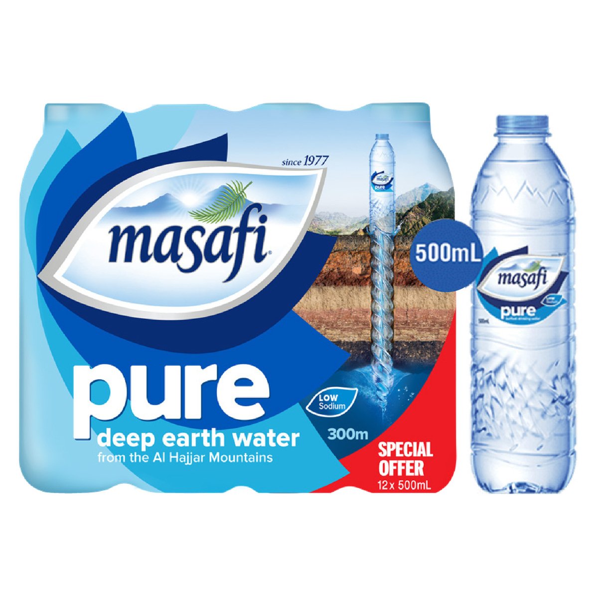 Buy Masafi Drinking Water 12 x 500 ml Online at Best Price | Mineral/Spring water | Lulu UAE in UAE