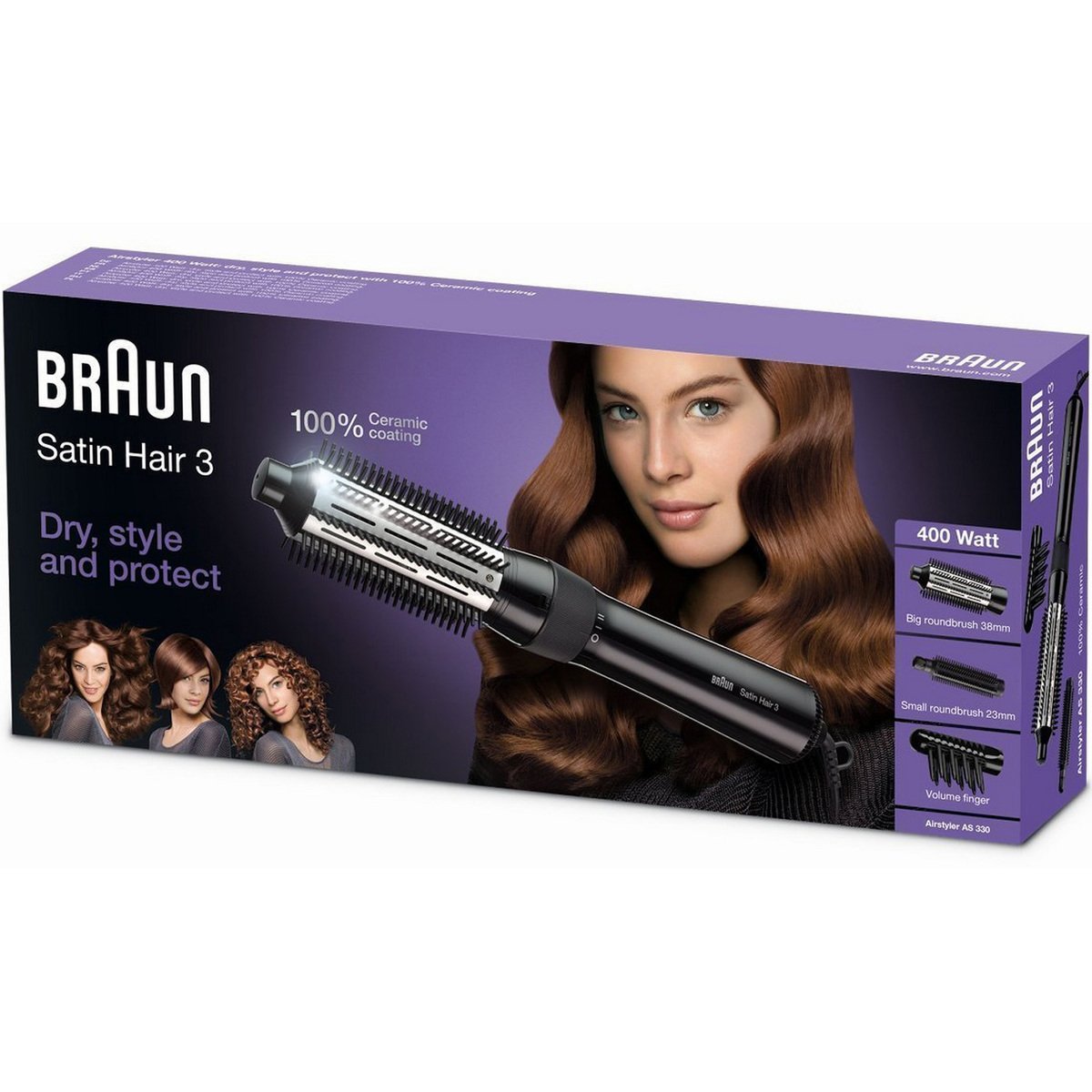 Braun Satin Hair 3 Airstyler AS 330 + Braun Satin Hair 1 Hair Dryer HD 180  Online at Best Price | Hair Stylers | Lulu Oman