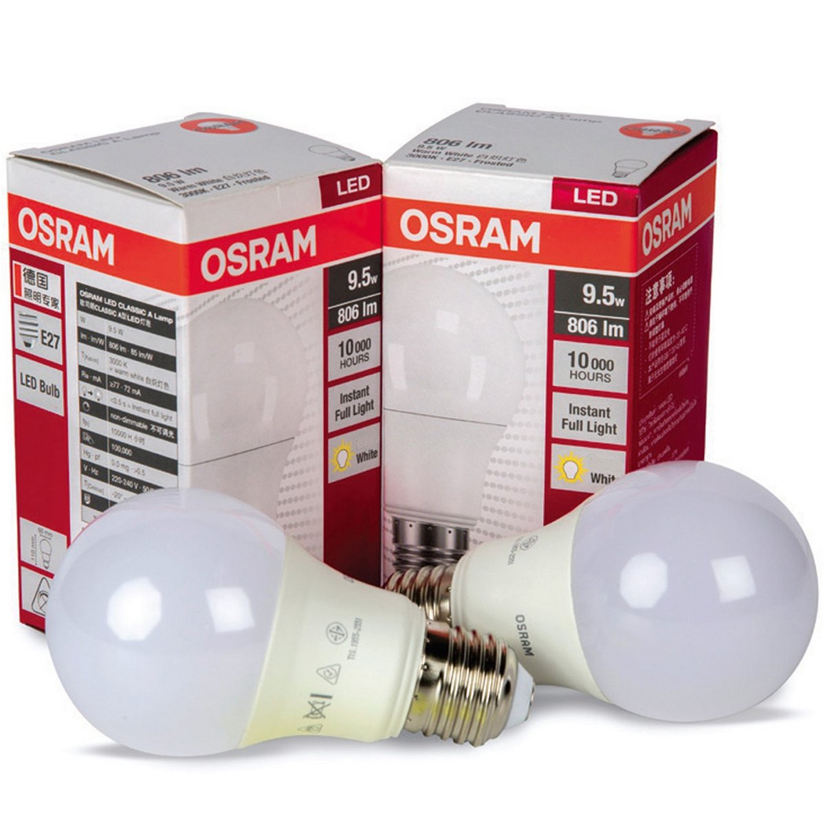 Osram LED Bulb 9.5W E27 A60 CW Frs 2pcs