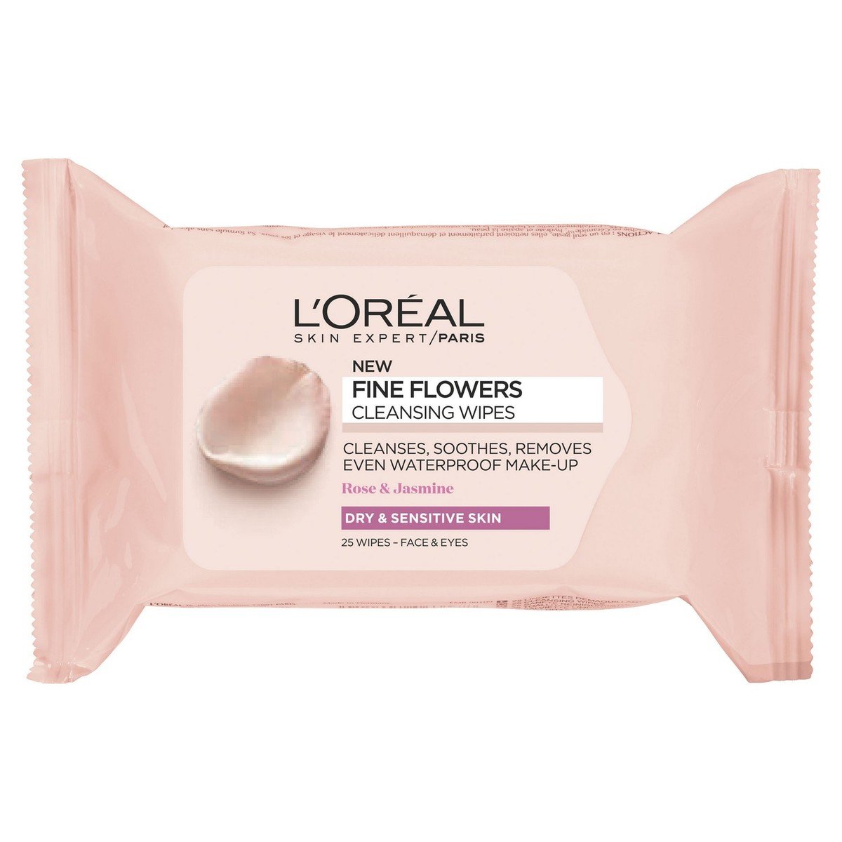 L'Oreal Paris Fine Flowers Cleansing Wipes Dry & Sensitive Skin 25 pcs