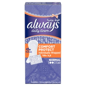 Always Daily Liners Comfort Protect Individually Wrapped 20pcs