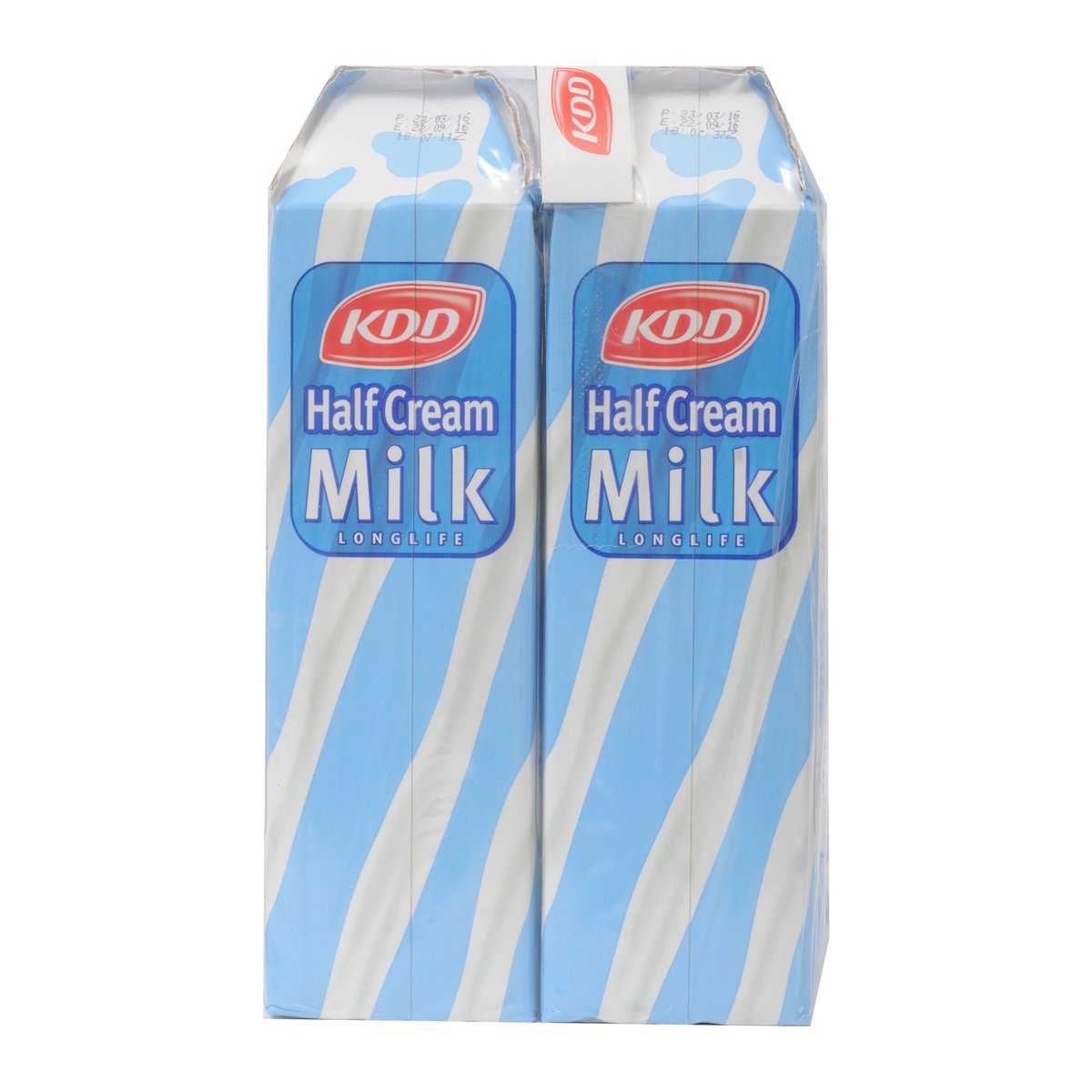 KDD Half Cream Milk Long Life 1Litre x 4 Pieces