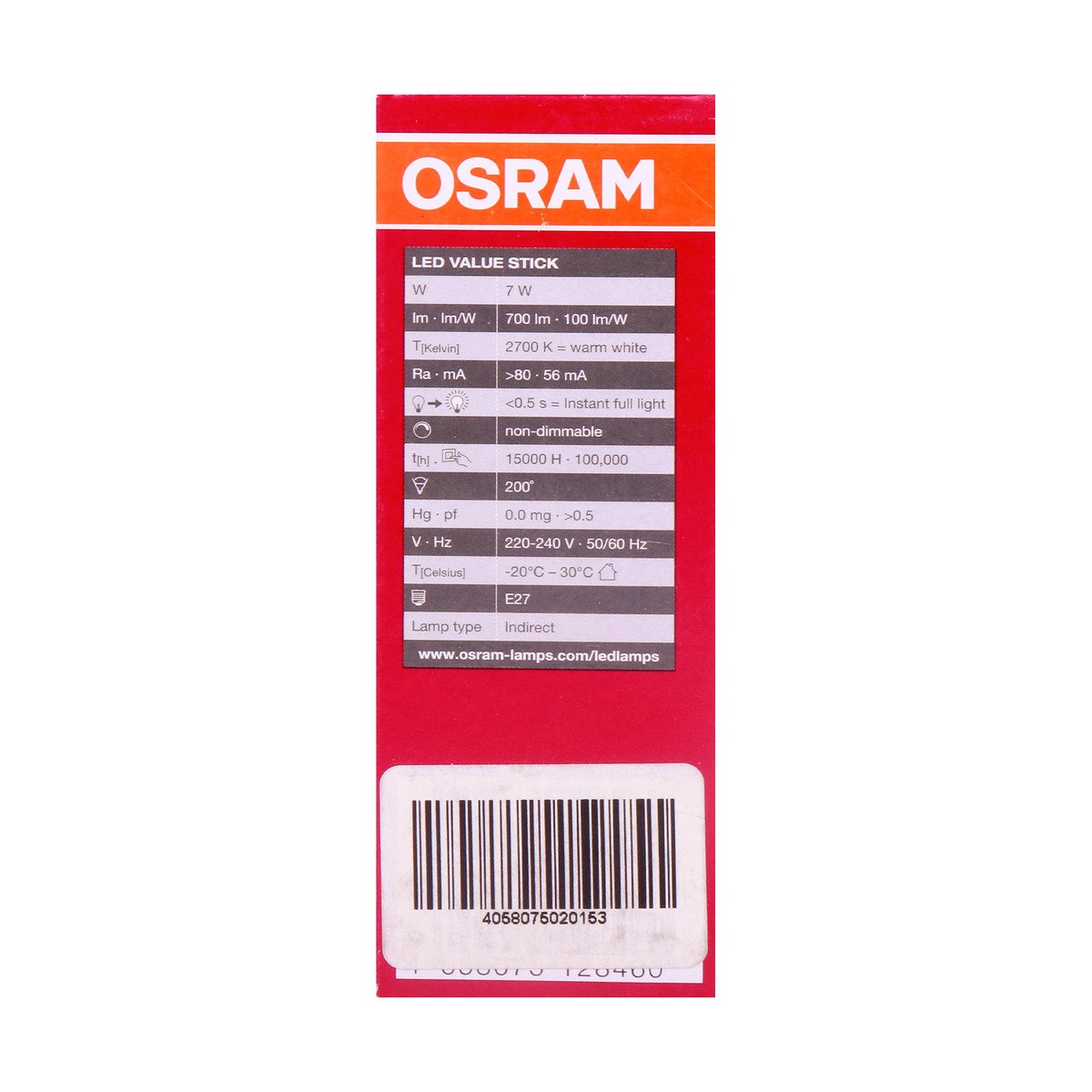 Osrm LED Stick Bulb 7Watt E27 W/W
