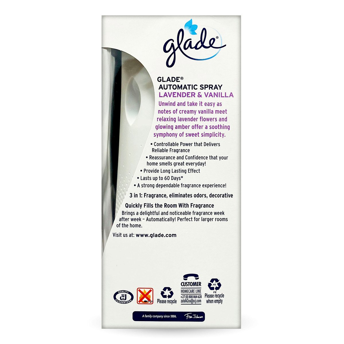 Glade Air Freshener Automatic Spray Lavender & Vanilla Kit 269ml