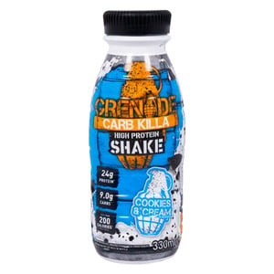 Buy Grenade Carb Killa High Protein Shake Cookies & Cream 330 ml Online at Best Price | Sports Nutrition | Lulu Kuwait in Kuwait