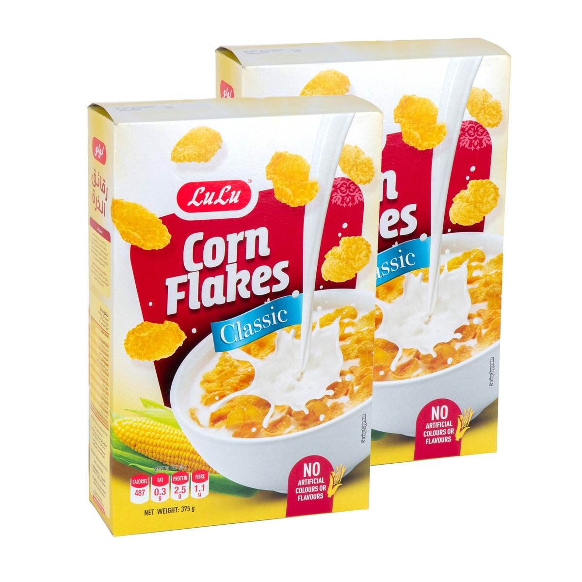 Buy LuLu Corn Flakes Classic Value Pack 2 x 375 g Online at Best Price | Corn Flakes | Lulu Kuwait in Saudi Arabia