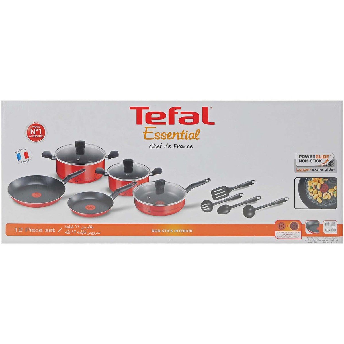 Tefal Essential Cookware Set Chef De France 12pcs