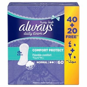Always Comfort Protect Daily Liners Normal 60pcs