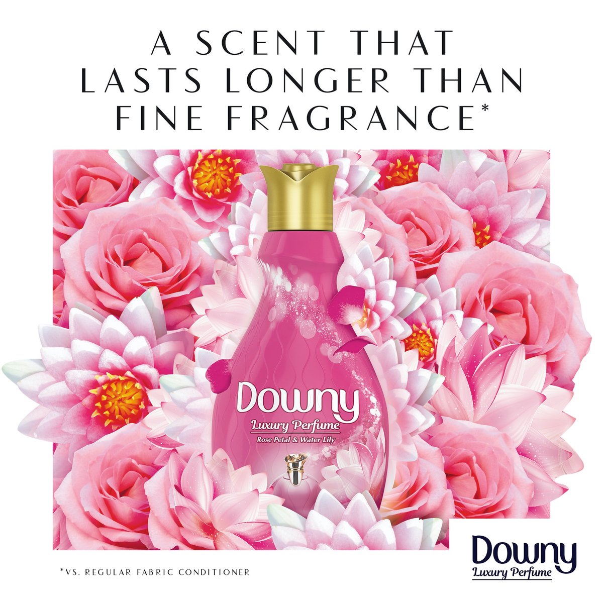 Downy Perfume Collection Concentrate Fabric Softener Rose Petal & Water Lily 1.38Litre