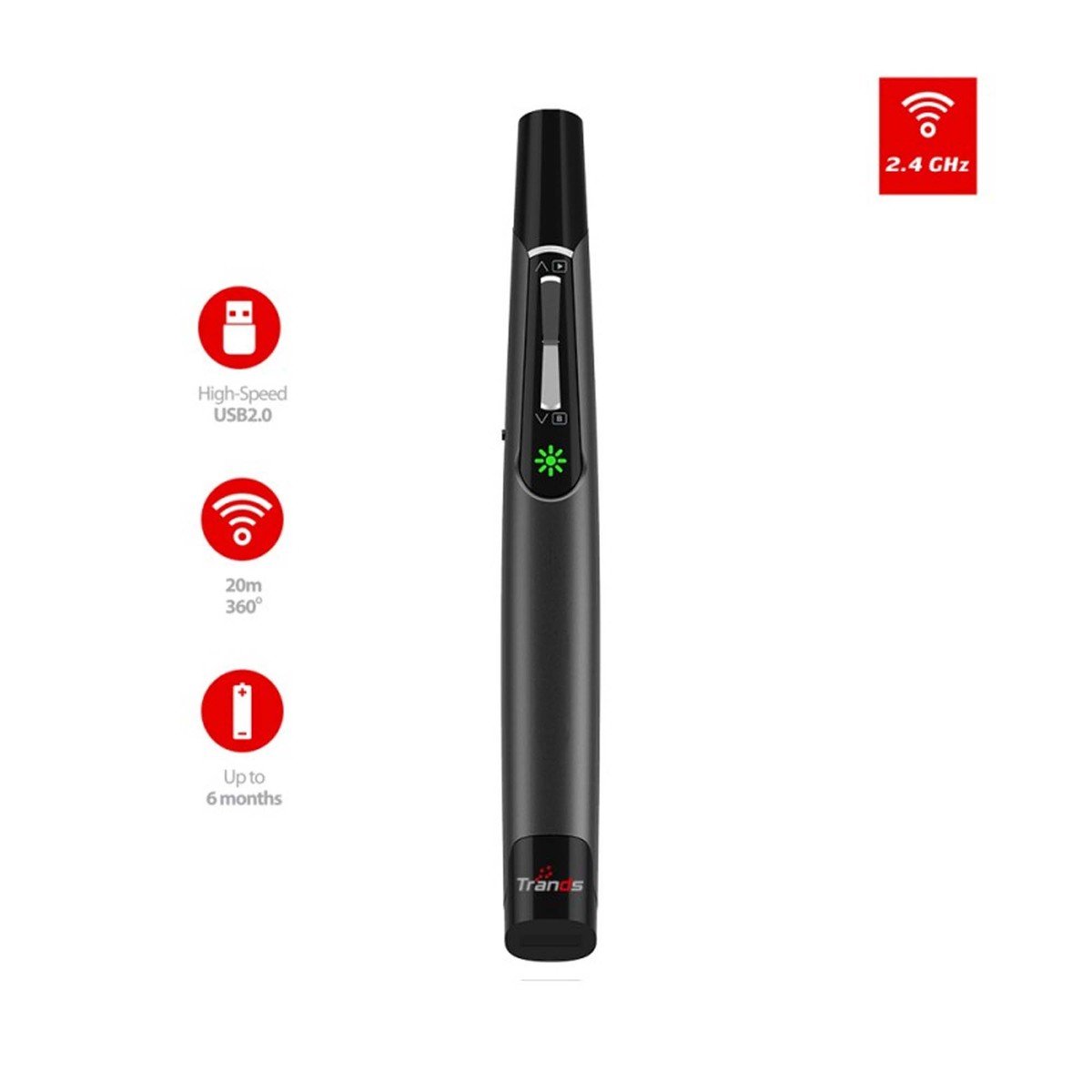Trands 2.4Ghz Wireless Presenter With Red Laser WP2396