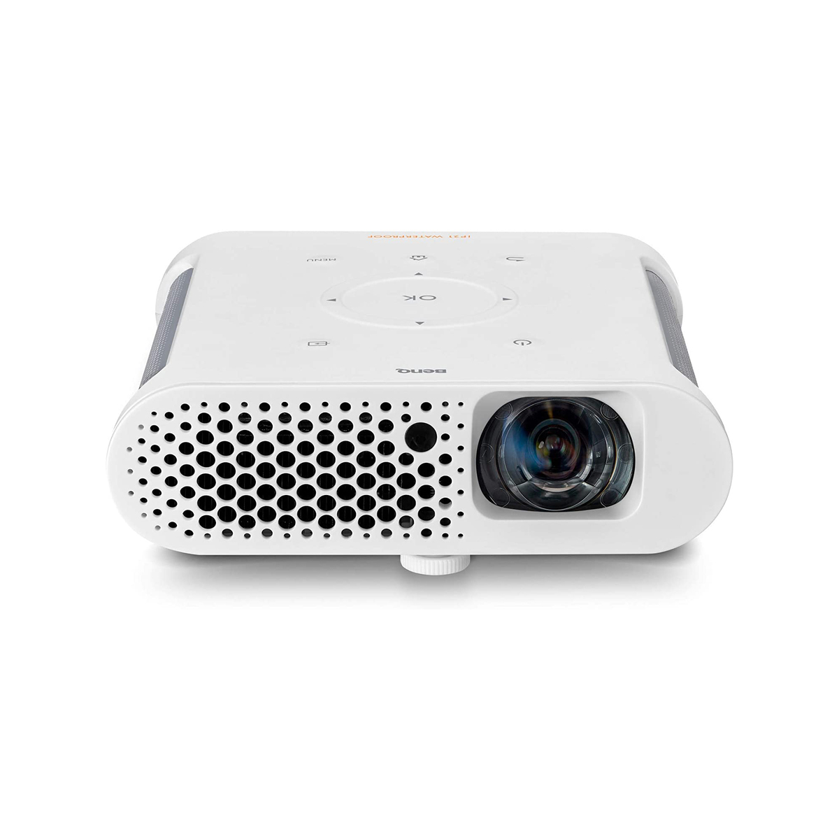 BenQ GS1 Portable Projector,Cable Free, Splash Proof, 60” screen @1 metre, with battery, Short Throw, DLP, 720p, 100,000:1 High Contrast Ratio, HDMI,White