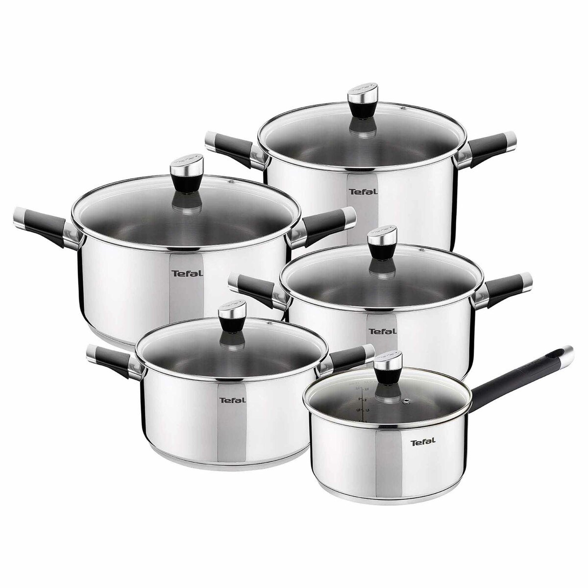 Tefal Stainless Steel Cookware Set Emotion 10pcs