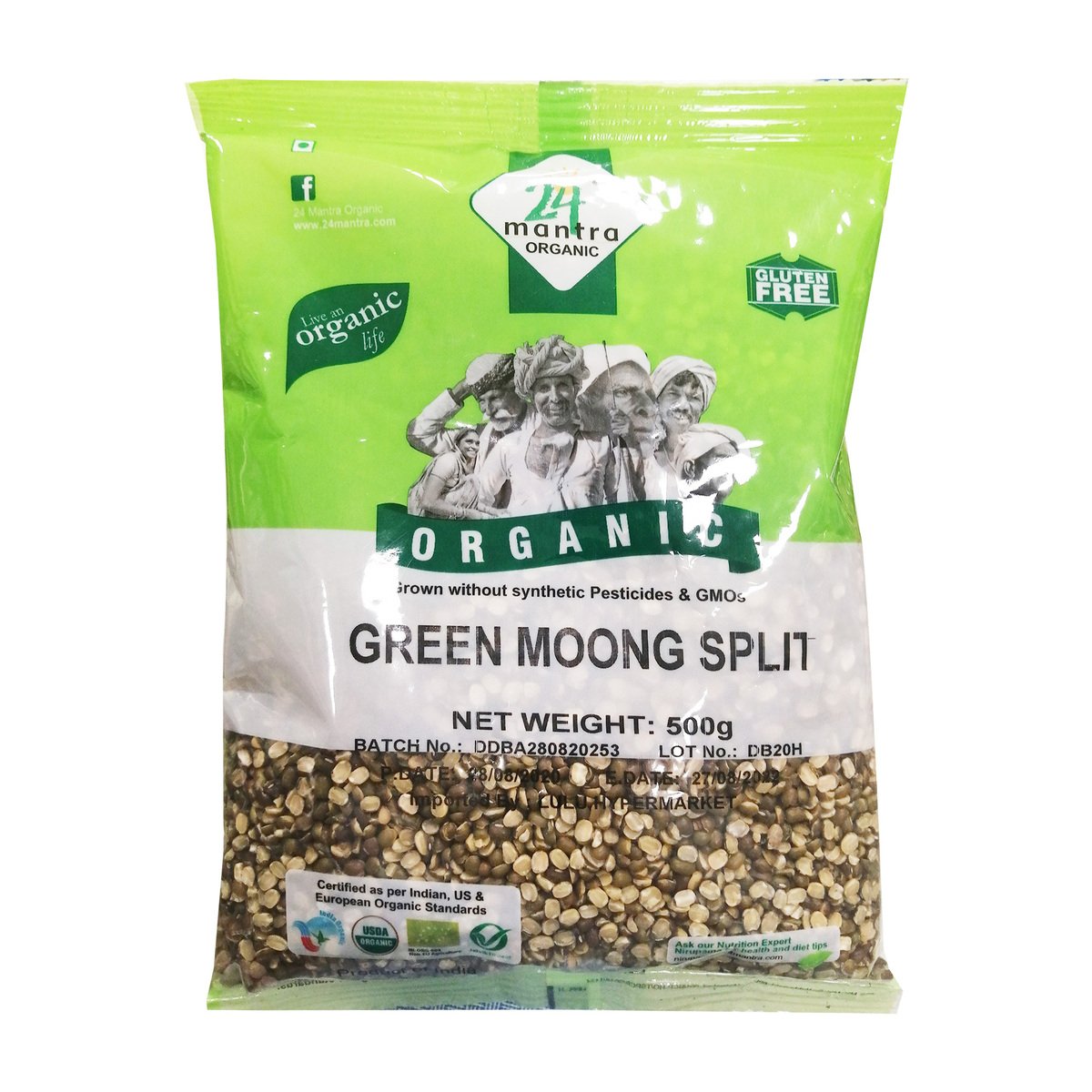 24 Mantra Organic Green Moong Split 500 g