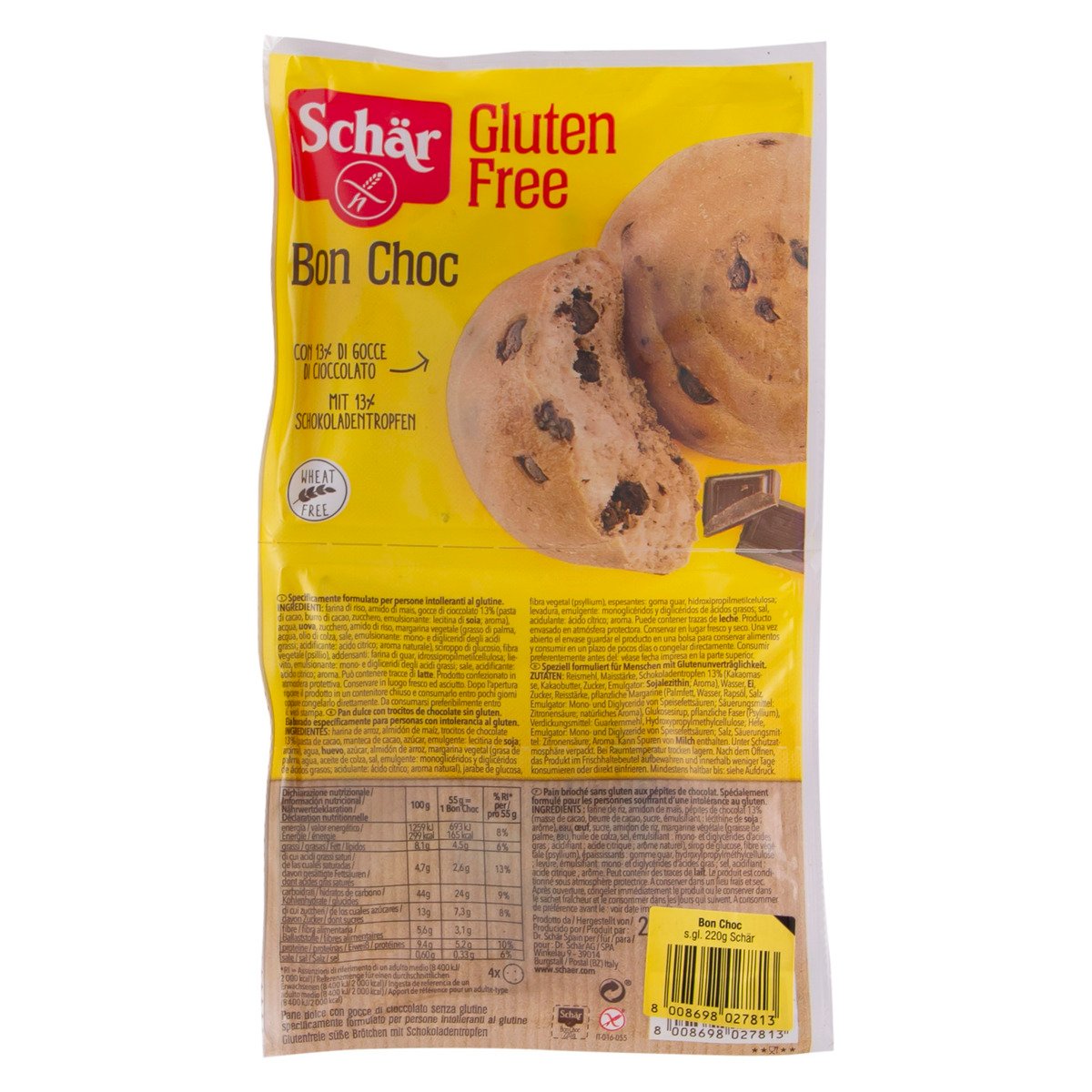 Schar Choc Chip Buns Gluten Free 220 g