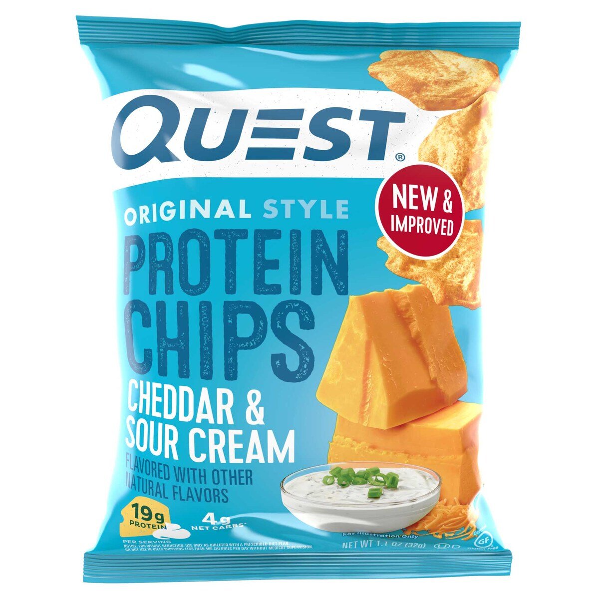 Quest Protein Chips Original Style Cheddar & Sour Cream 32g