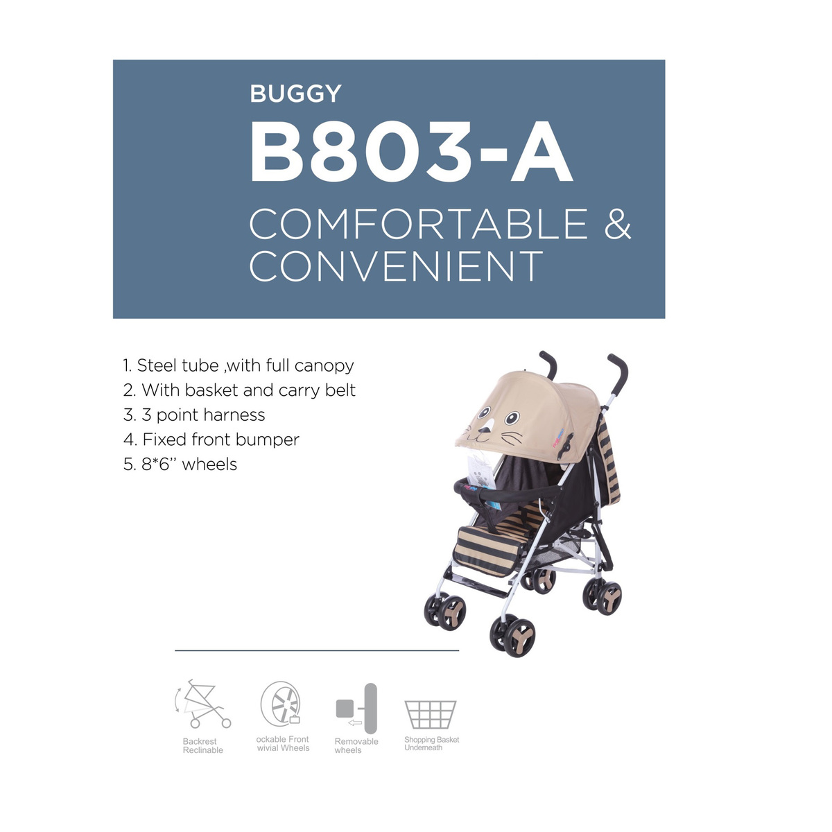 First Step Baby Buggy B-803A Beige