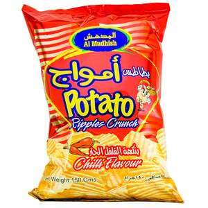 Al Mudhish Potato Ripples Crunch  Chilli Flavour 150g