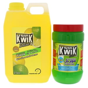 Kwik Shine Disinfectant With Lemon 2.5Litre + Multi action Cleaner 1kg