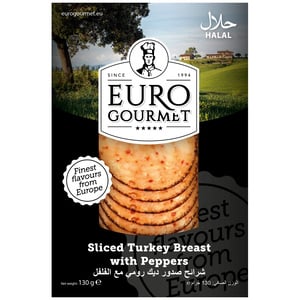 Euro Gourmet Sliced Turkey Breast With Pepper 130g