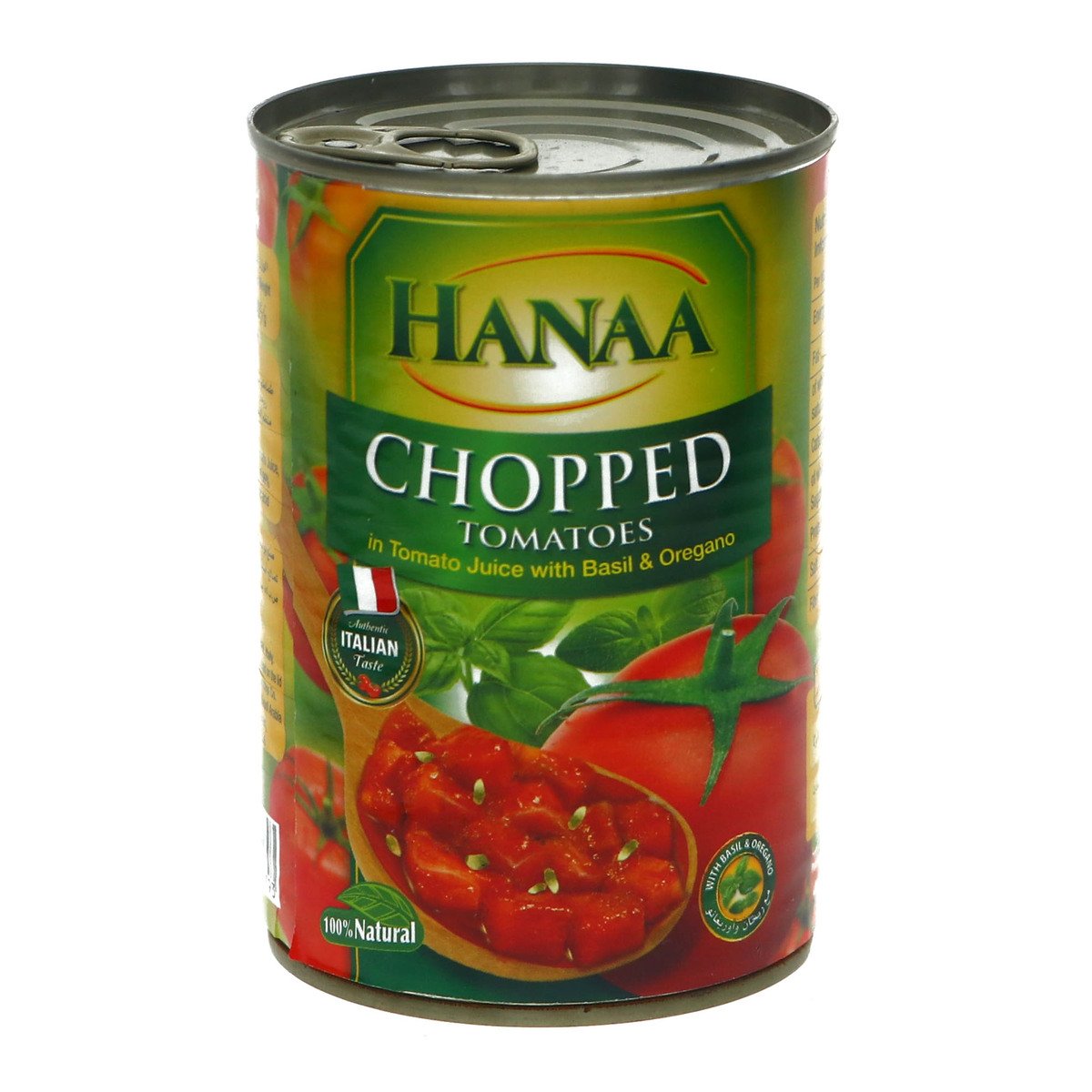 Buy Hanaa Chopped Tomatoes With Basil & Oregano 400g Online at Best Price | Cand Tomatoes&Puree | Lulu KSA in Saudi Arabia