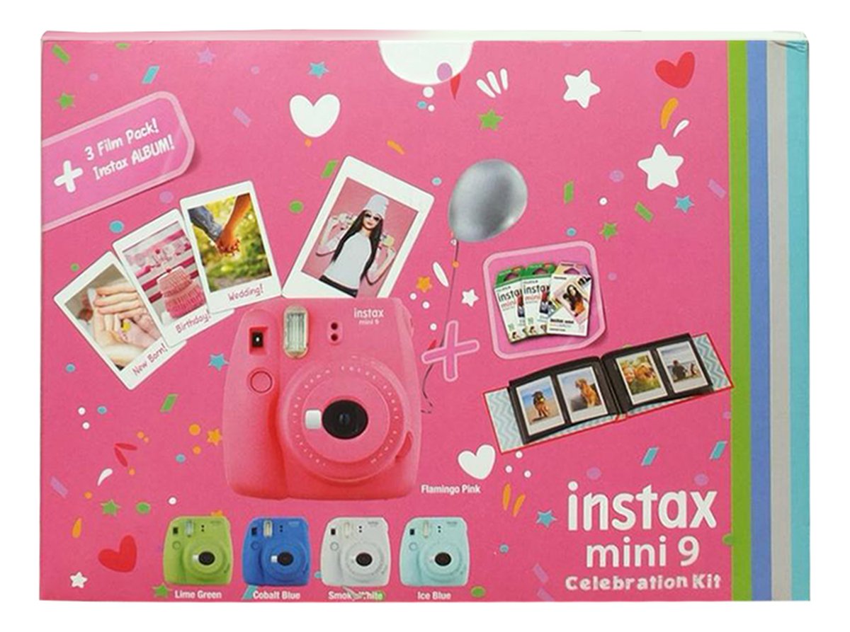 Fujifilm instax mini9 Instant Camera assorted Color + Celebration Kit