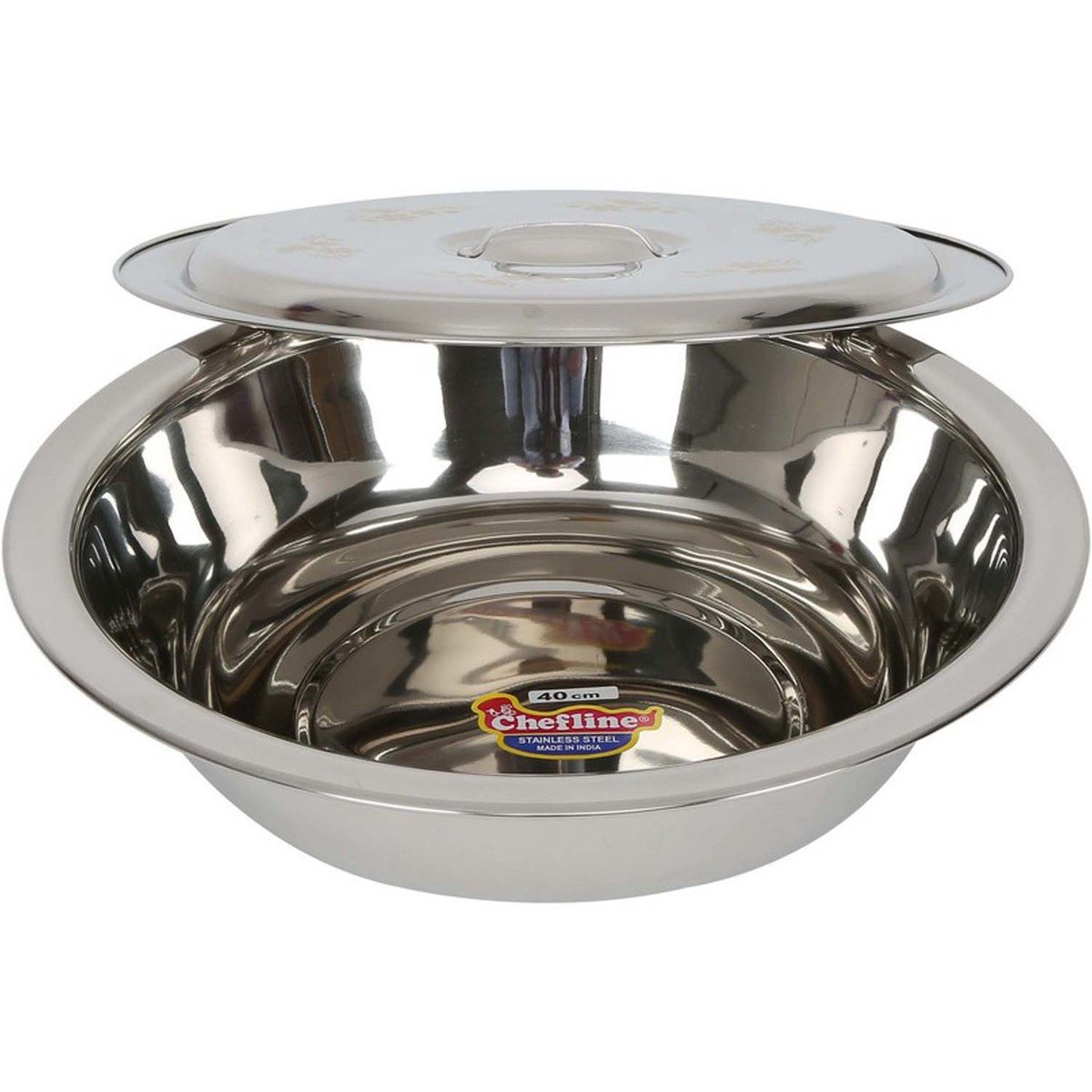 Chefline Stainless Steel Round Basin With Lid 40cm