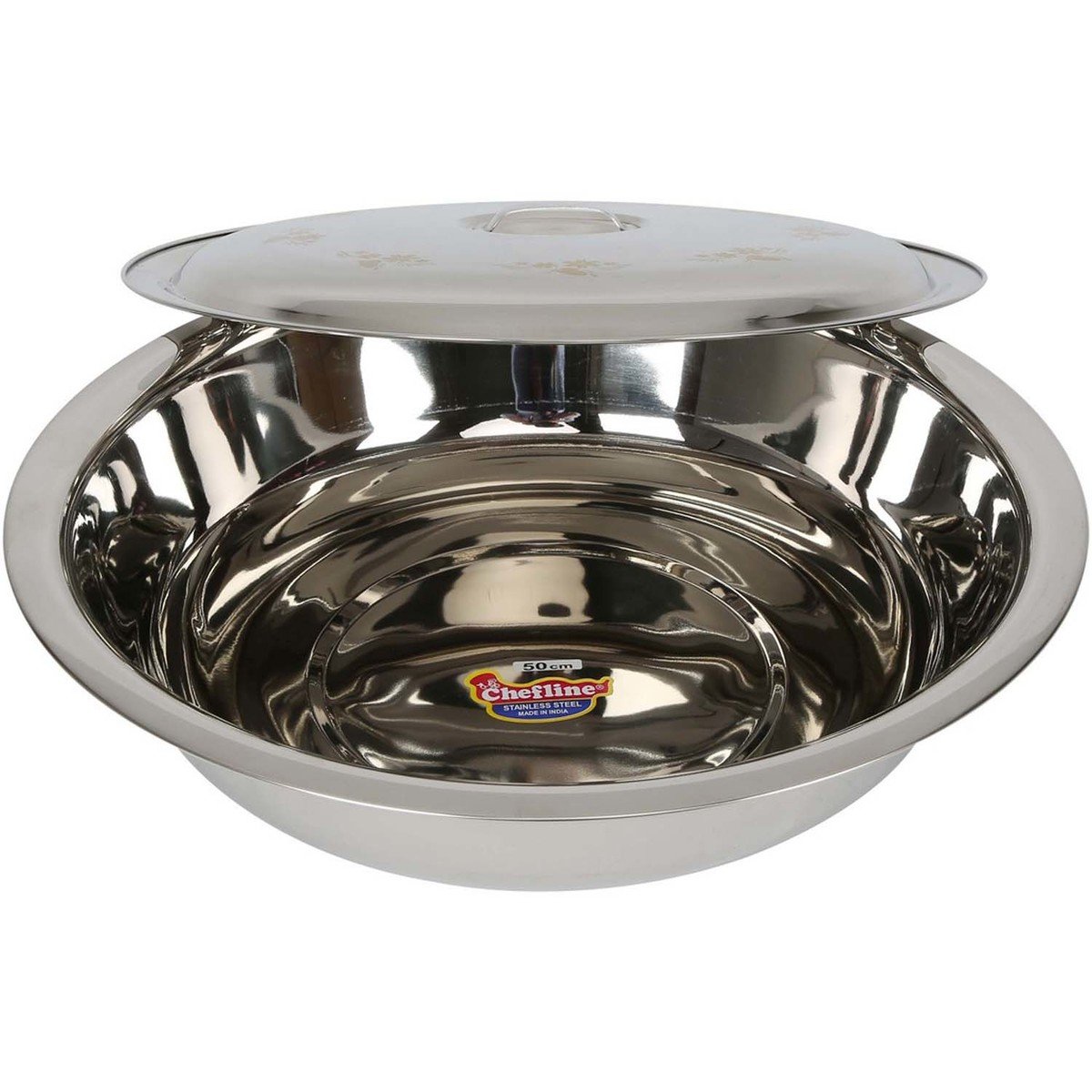 Chefline Stainless Steel Round Basin With Lid 50cm