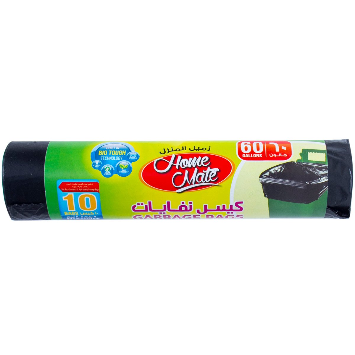Home Mate Garbage Bags 60Gallons 90cm x 110cm 10pcs