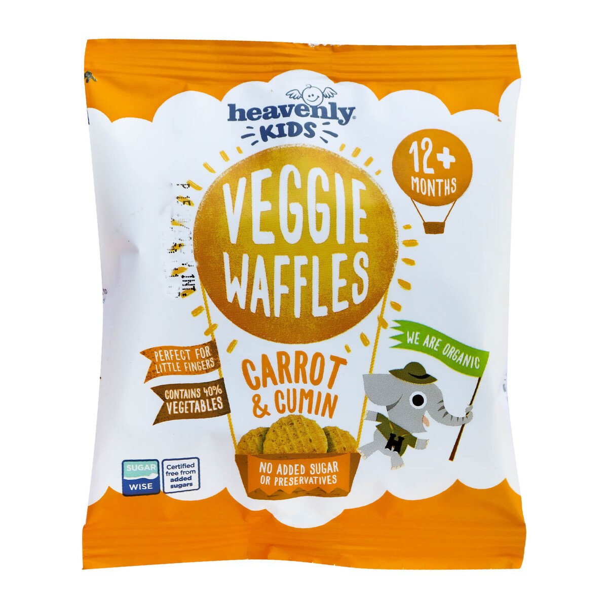 Heavenly Kids Veggie Waffles Carrot & Cumin 12+ months 10g