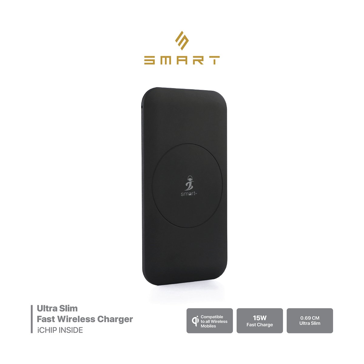 Smart Ultra Slim Wireless Fast Charger Pad+